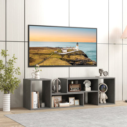 2-Piece Console TV Stand Modern Minimalist Entertainment Center-Grey