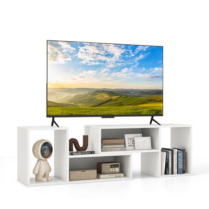 2-Piece Console TV Stand Modern Minimalist Entertainment Center-White