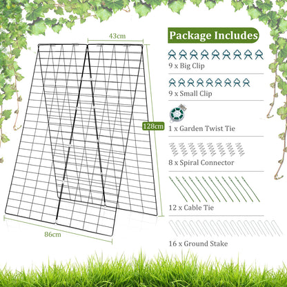 2-Pack Garden Cucumber Trellis with Accessories-Green