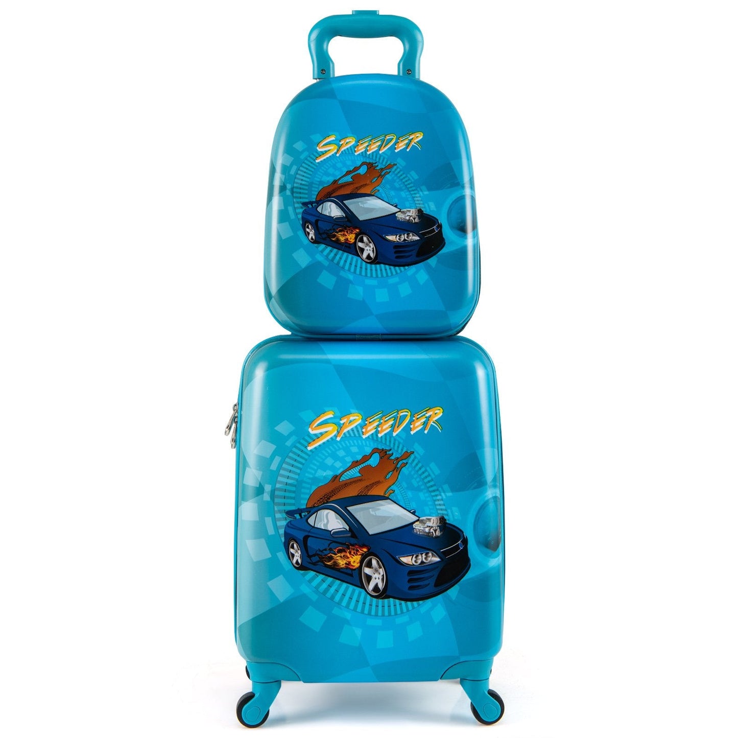 2 Pieces Kid Luggage Set with 4 Spinner Wheels and Telescopic Handle-Navy