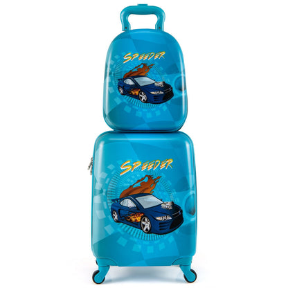 2 Pieces Kid Luggage Set with 4 Spinner Wheels and Telescopic Handle-Navy