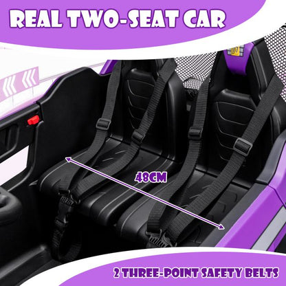 12V Battery Powered Electric Car 2-Seater Kids Ride on UTV-Purple