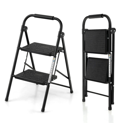 Folding Step Stool with Padded Handgrip and Wide Anti-Slip Pedal for Kitchen/Household/Garden