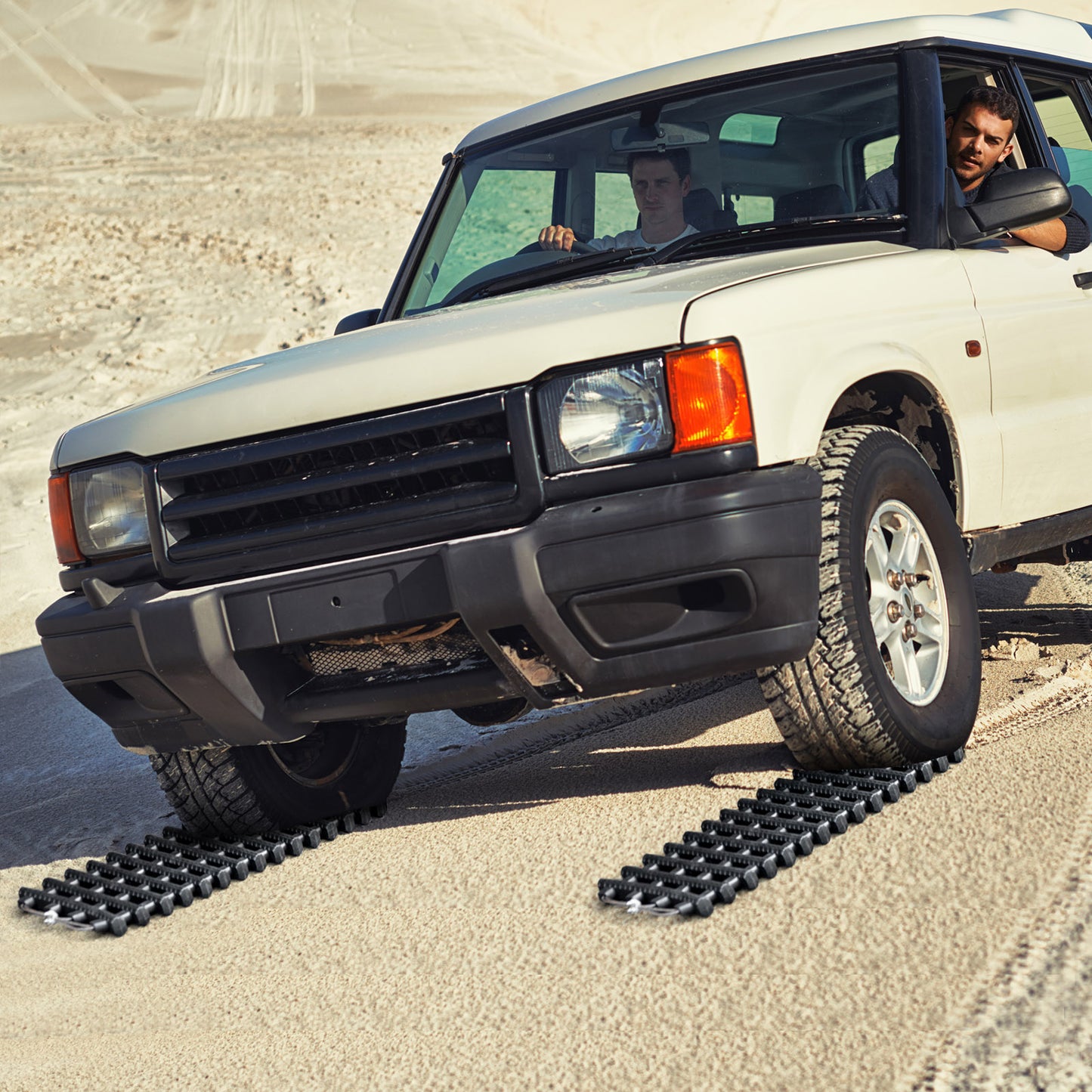 2 Pack Tire Traction Mats Portable TPR Recovery Track Pad with Bag-S