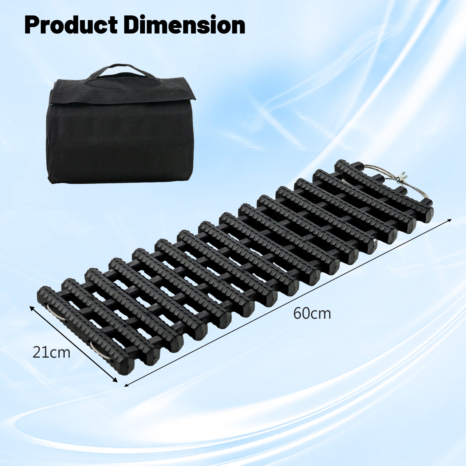 2 Pack Tire Traction Mats Portable TPR Recovery Track Pad with Bag-S