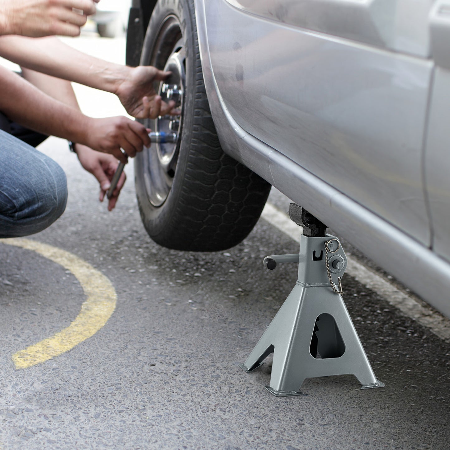 2 Tons Heavy-duty Steel High Lift Jack Stands