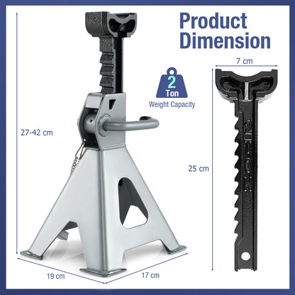 2 Tons Heavy-duty Steel High Lift Jack Stands