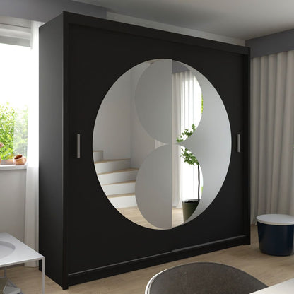 Rendezvous Sliding Door Wardrobe with Mirror - White