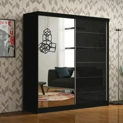 Infinite High Gloss Sliding Door Wardrobe - White, Black