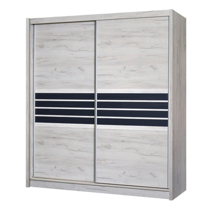 DOVER 203cm Sliding Door Wardrobe Oak Craft / Graphite Glass