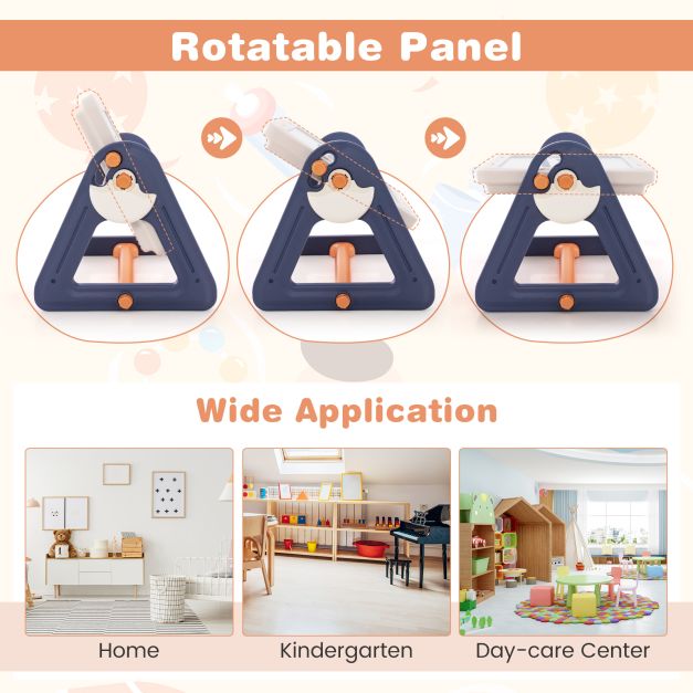 2-in-1 Kids Art Table & Easel with Rotatable & Removable Desktop