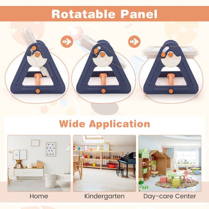 2-in-1 Kids Art Table & Easel with Rotatable & Removable Desktop
