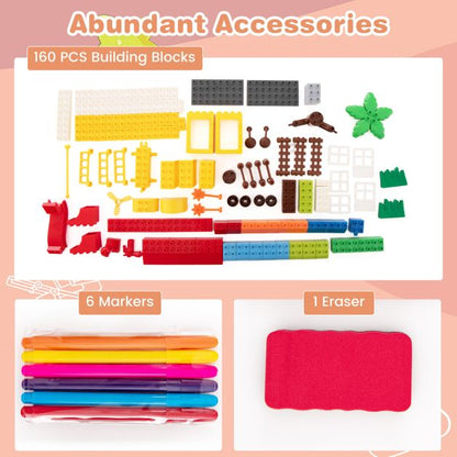 2-in-1 Kids Art Table & Easel with Rotatable & Removable Desktop