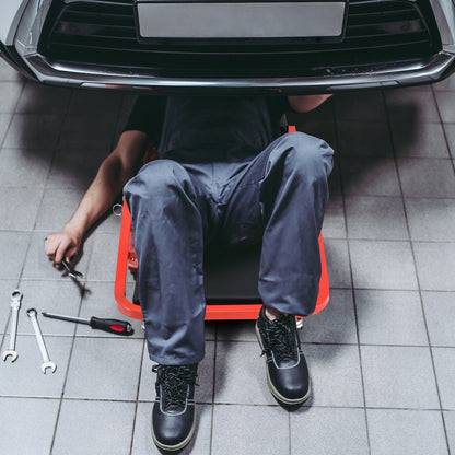 2-in-1 Rolling Creeper Seat Folding Creeper with 6 Universal Wheels