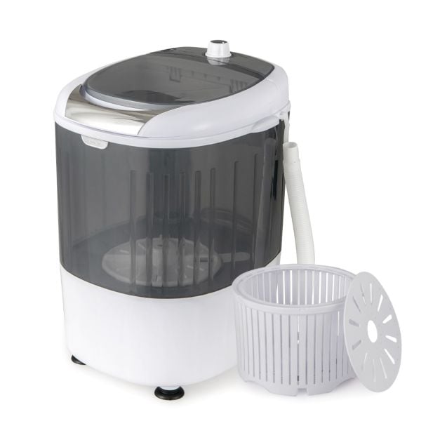 2 in 1 Mini Single Tub Washer Semi-automatic Spin Dryer-Grey