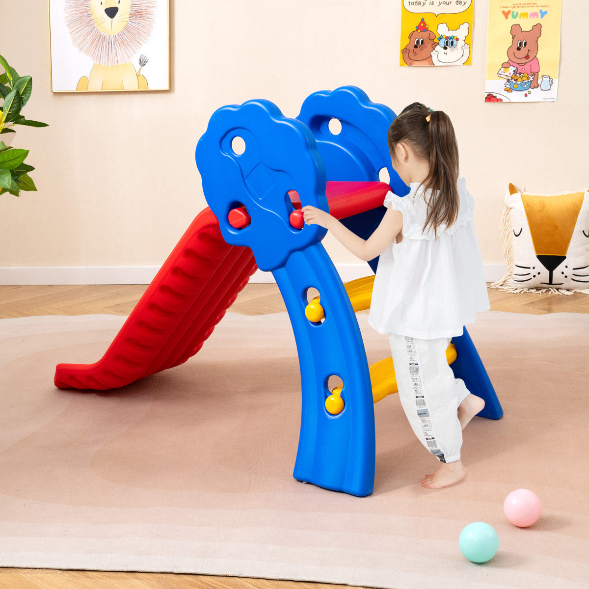 2 in 1 Toddler Slide for Indoor and Outdoor Playground