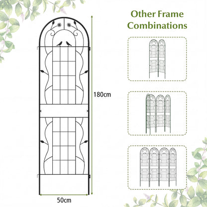 2 Pack Metal Garden Trellis for Climbing Plants-Black