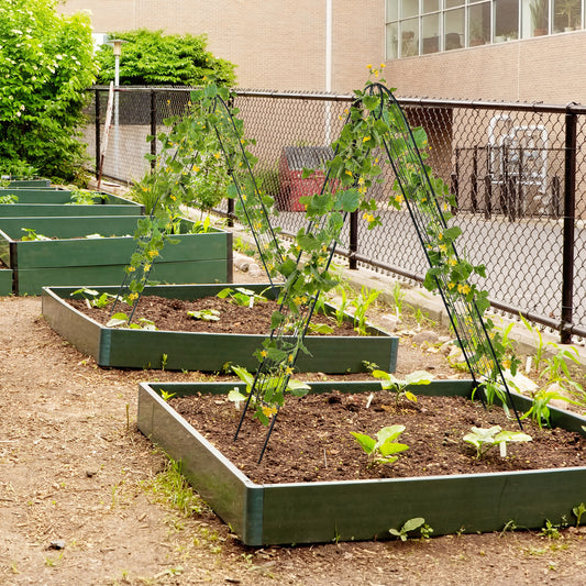 2 Pack Metal Garden Trellis for Climbing Plants Vegetables and Roses-Black