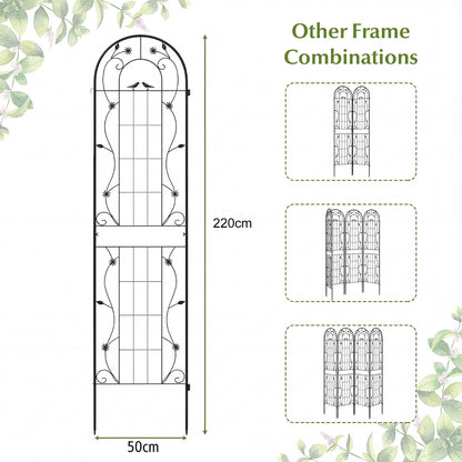 2 Pack Metal Garden Trellis for Climbing Plants Vegetables and Roses-Black
