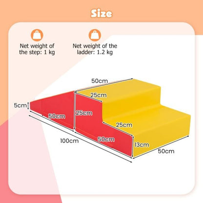 2-Piece Step and Slide Climber for Infants and Toddlers-Orange