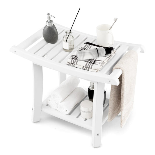 Waterproof Shower Stool with Storage for Bathroom/Entry/Living Room