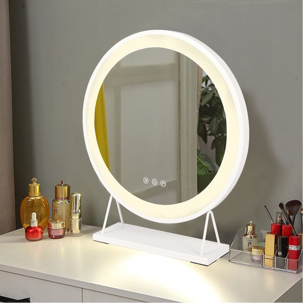 Contemporary Round Vanity Mirror with LED Lights