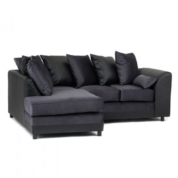 Dylan Velvet Corner Sofa - Dual Toned