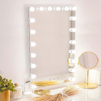 Rectangle Hollywood Vanity Mirror with 20 Dimmable LED Bulbs