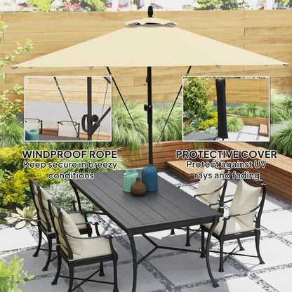 Outsunny 3(m) Parasol ogrodowy z wysięgnikiem z pokrowcem i paskiem chroniącym przed wiatrem, okrągły parasol z korbką i funkcją pochylania, parasol tarasowy typu banan do ochrony przed słońcem na zewnątrz, UPF50+, khaki
