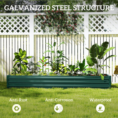 Outsunny 60 x 240cm Galvanised Steel Planter, with Open Bottom