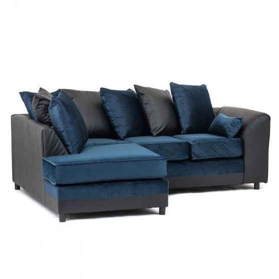 Dylan Velvet Corner Sofa - Dual Toned