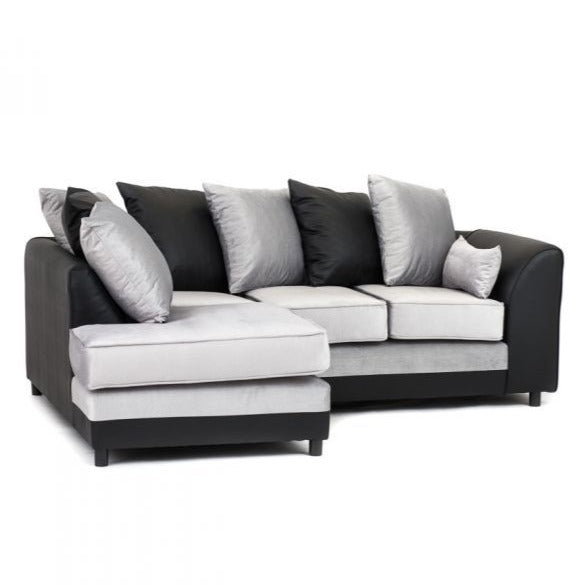 Dylan Velvet Corner Sofa - Dual Toned