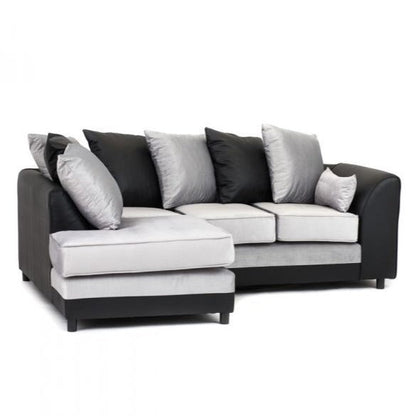 Dylan Velvet Corner Sofa - Dual Toned