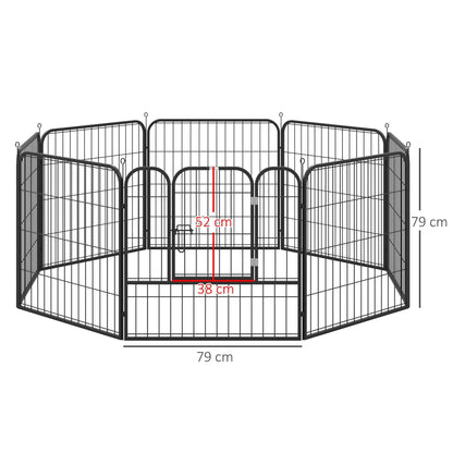 PawHut 4 Sizes Dog Pens Pet Puppy PlayPen Rabbit Puppy Cage Folding Run Fence Garden Metal Hutch