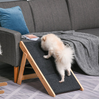 PawHut Wood Pet Steps سلالم للكلاب قابلة للتحويل ومنحدر قابل للطي 3 مستويات سلم للقطط