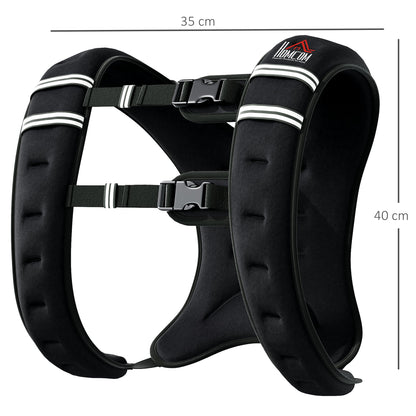 HOMCOM 8KG Weighted Vest, Running Weight Vest with Adjustable Strap, Convenient Pocket and Reflective Strips for Men and Women