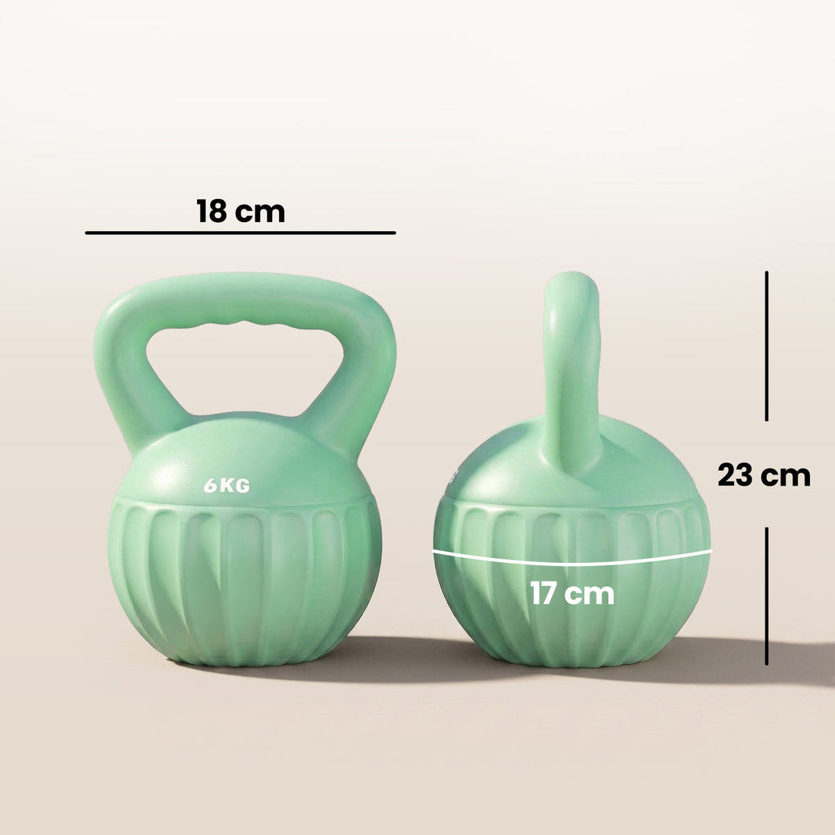 SPORTNOW Kettlebell for Strength Training Kettle Bell with Non-Slip Handle 6 kg Green