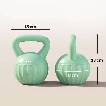SPORTNOW Kettlebell for Strength Training Kettle Bell with Non-Slip Handle 6 kg Green
