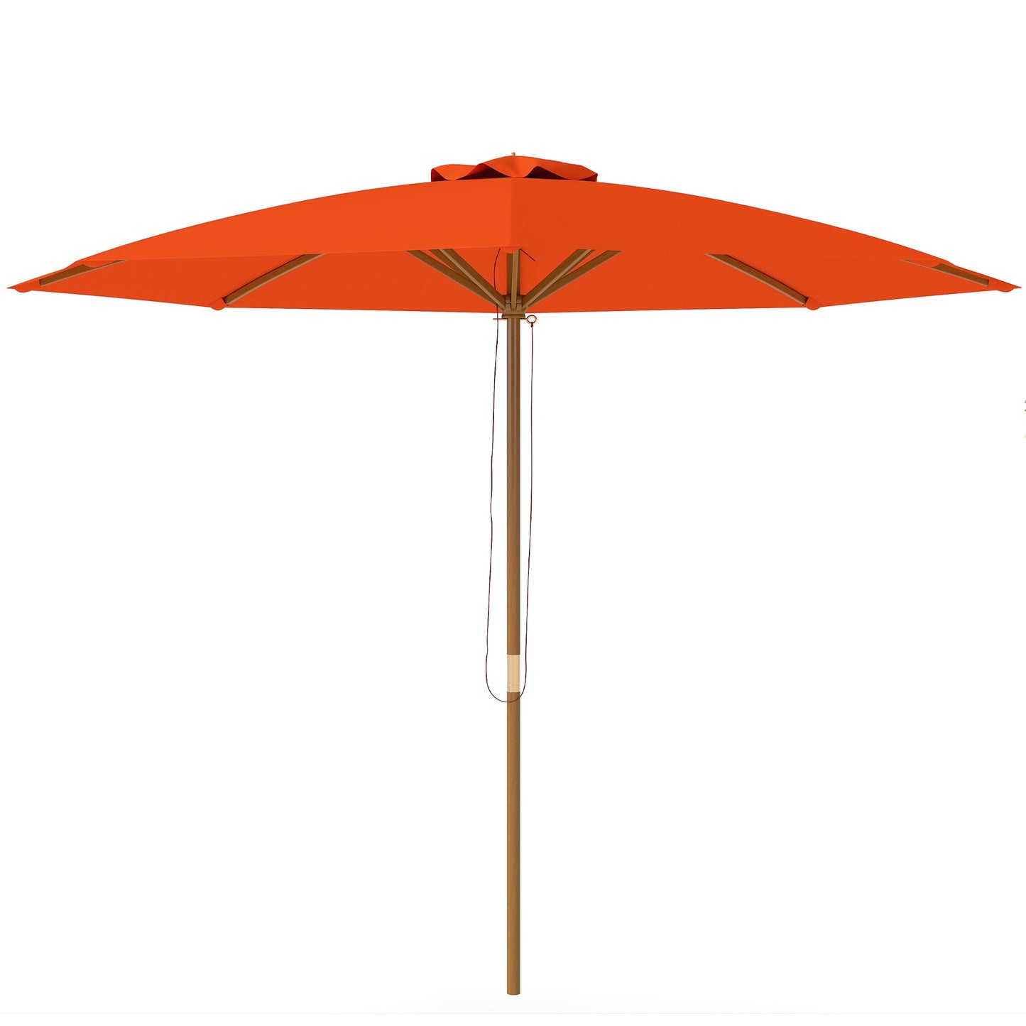 Outsunny 3m Wood Pole Parasol Umbrella - Orange