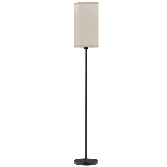 Lampa podłogowa HOMCOM, nowoczesna lampa stojąca z kloszem lnianym, wysokie lampy do salonu, sypialni, z przełącznikiem nożnym, żarówka nie jest dołączona, czarna