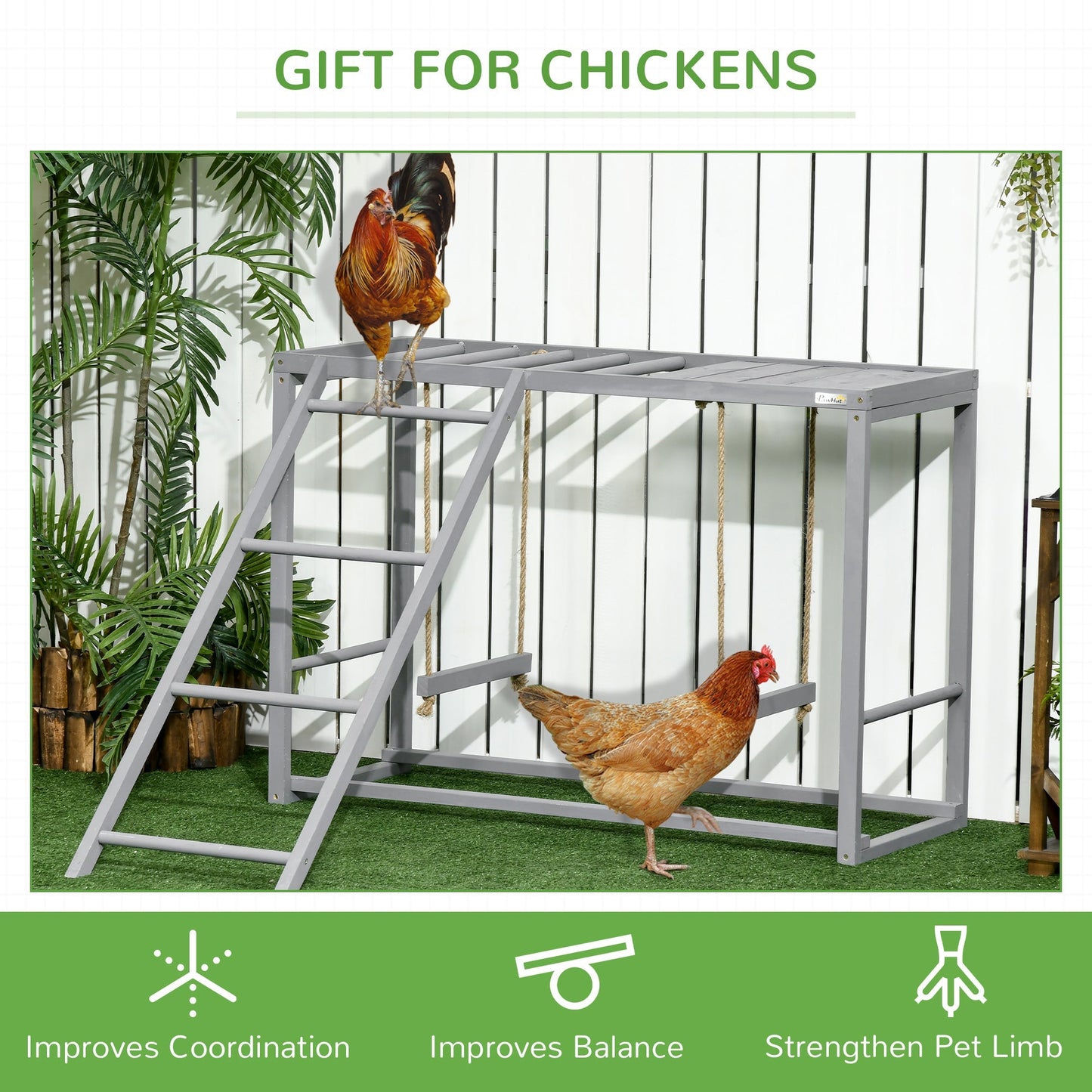 PawHut Walk In Chicken Run مع رف وغطاء لأنشطة الدجاج، 3 × 4 × 2 م