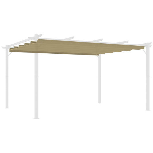 Osłona przeciwsłoneczna Outsunny Retractable Pergola Shade Cover, wymienna osłona do pergoli 4 x 3 (m), dach chowany, kolor brązowy