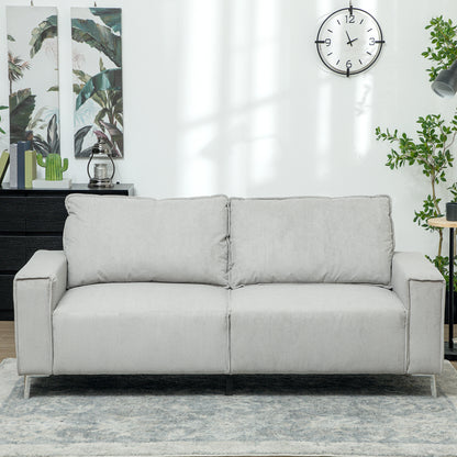 HOMCOM Three-Seater Corduroy - Light Grey