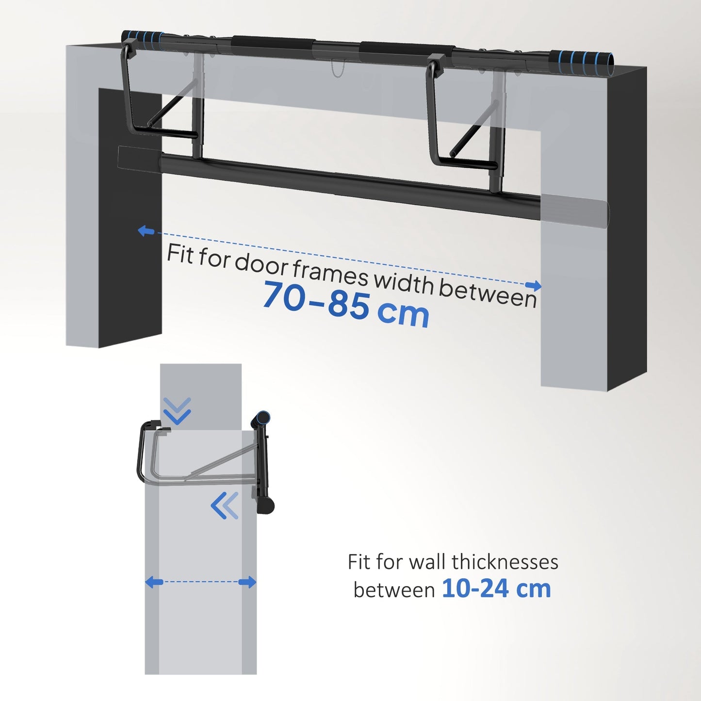 SPORTNOW Pull-Up Bar, No-Drilling Chin-Up Bar, Push-Up Stand with Resistance Bands, Padded Handles for Home Gym Exercise