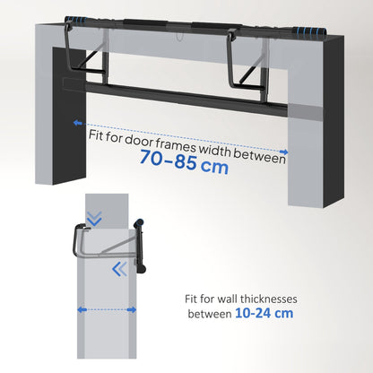 SPORTNOW Pull-Up Bar, No-Drilling Chin-Up Bar, Push-Up Stand with Resistance Bands, Padded Handles for Home Gym Exercise