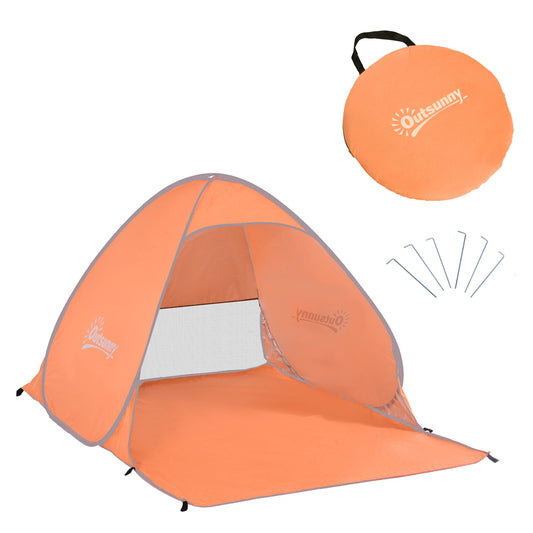 Outsunny 2-osobowy Pop Up UV Shelter Shade-Pomarańczowy