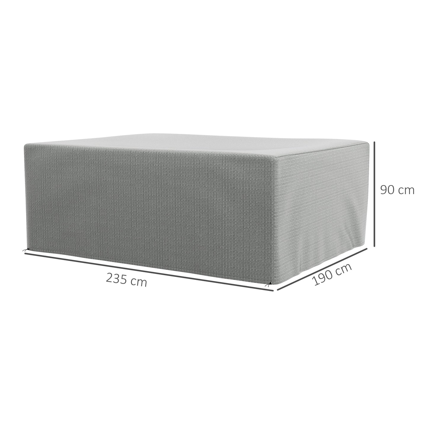 Outsunny 235 x 190 x 90 cm Large Patio Set Covers, Outdoor Garden Furniture Protection Cover Protector Waterproof Anti-UV Grey