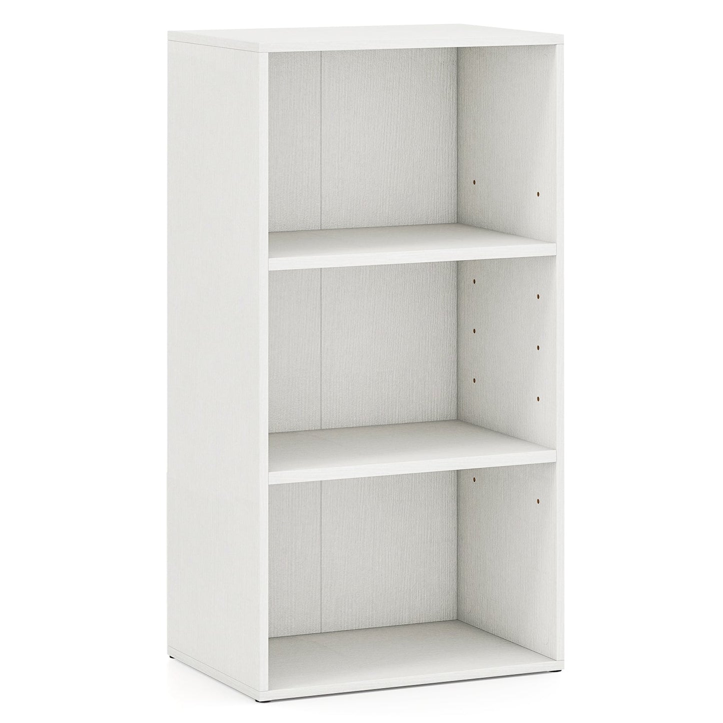 3-Cube Bookcase with 7-Position Adjustable Shelves and Anti-Toppling Kits-White
