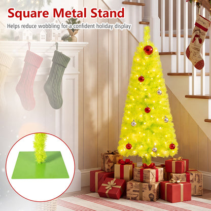3 FT Pre-Lit Whimsical Christmas Tree With Bendable Crooked Top