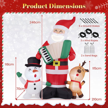 3-Pack 8 FT Inflatable Christmas Decorations for Holiday Decor Outdoor